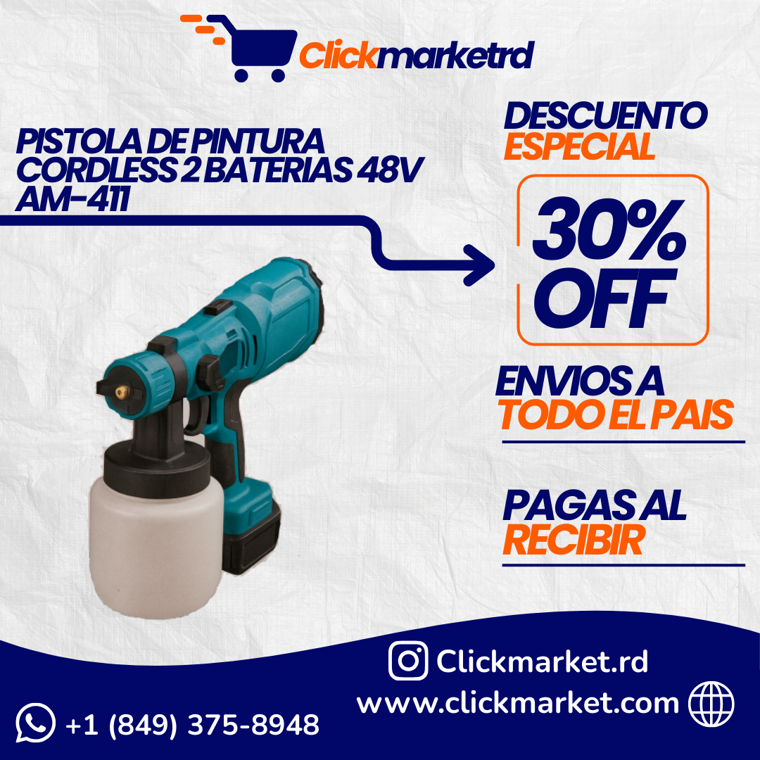 PISTOLA DE PINTURA CORDLESS 2 BATERIAS 48V AM-411