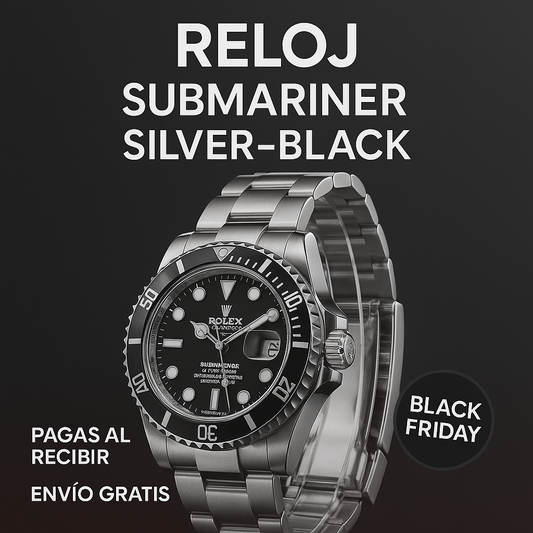 RELOJ SUBMARINER PLATEADO-NEGR0